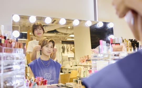 ヘアテクニックの様子